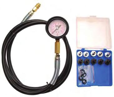 Oil Pressure Test Set - suitable for daily workshops use - always shows the current oil pressure, does not lock maximum pressure - with 2 meter pressure hose and quick coupling - suitable for the