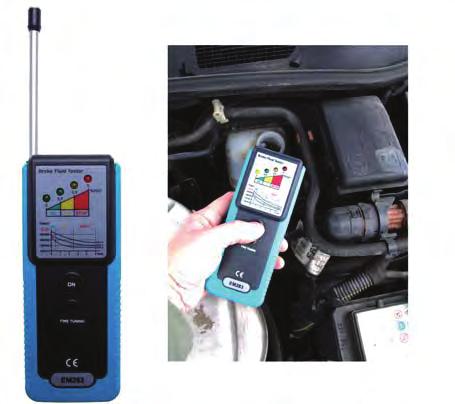 30 seconds - 12-volt terminals for connection to the vehicle battery - measuring directly on the vehicle or via pipette and cup outside of the vehicle - suitable for all brake fluids on glycolic base