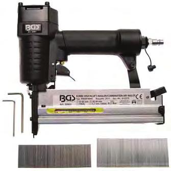 Combination Air Nailer, 50 mm - suitable for brads 10-50 mm and narrow crown staples 16-40 mm - air inlet: 1/4 npt - max.