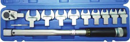 11-piece Torque Wrench Set, 40-210 Nm - 9 open end wrenches 13-14-15-17-19-22-24-27-30 mm - Calibration