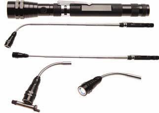 dimensions: (LxWxH) 190 x 150 x 43 mm 8411 2-IN-1 Extendable LED Flashlight with Magnetic Pick - 170 to 545 mm extendable telescopic