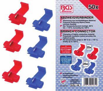 50-piece Branch Connector Set - for clamping of highly conductive material - polyamide insulation -