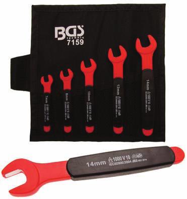 5-piece VDE Open Wrench Set, 7-14 mm - suitable for working on