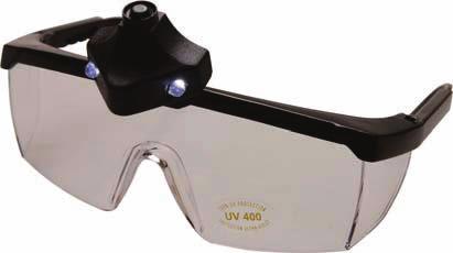 LED Safety Glasses - grey tinted - with 2 LED's 3631 Sanitary Cross Wrench - suitable for work in the sanitation sector - fits on screws - with 1/2" and 3/8" external square - with 3/8 ", 1/2", 3/4