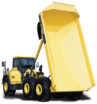 HM400-1 A RTICULATED D UMP T RUCK SPECIFICATIONS CAB Dimensions comply with ISO 3471 and SAE J1040-1988c ROPS (Roll-Over Protective Structure) standards TIRES Standard tire.