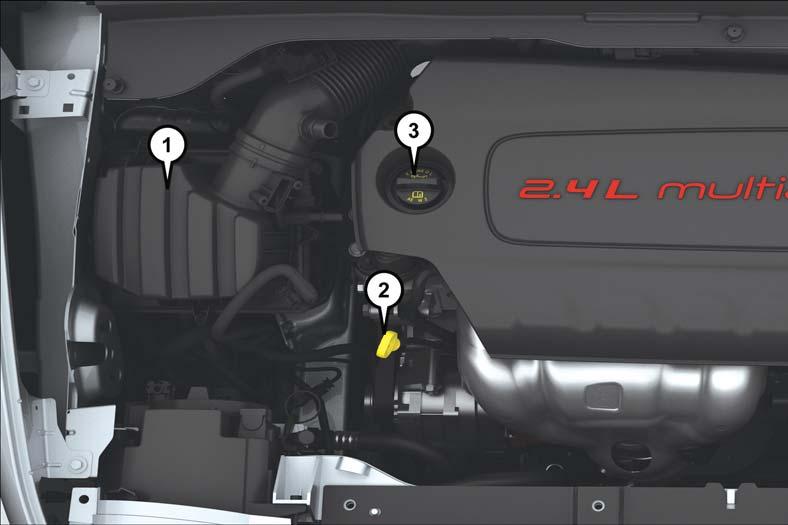 MAINTAINING YOUR VEHICLE ENGINE COMPARTMENT 2.4L 1.
