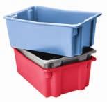 Stack-N-Nest Containers Stack-n-nest plastic containers Polylewton Stack-N-Nest containers used in general manufacturing, food processing and distribution applications Injection-molded from