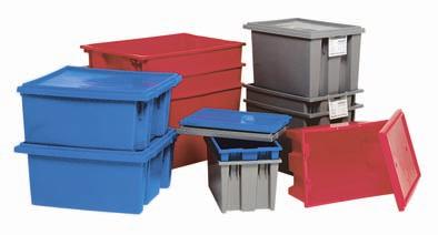 Totes & Containers STACK & NESt totes Will stack with or without lids for maximum storage and shipping Ability to stack and can be turned 180 to nest when empty Textured bottoms ensure safe and easy,