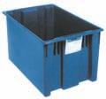 48" x 40" pallets Can withstand temperature ranges from -10 F to 250 F Ribs under lip prevent jamming when nested Handle grips on either side Made of FDA compliant materials Optional lids protect
