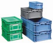 Stakpak & Divider Box Containers STAKPAK PLUS 4845 SYSTEM CONTAINERS Stack-only, injection molded, straight-wall modular containers High-density polyethylene (HDPE) Reinforced external ribbing adds