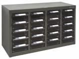 CA899 64 25 1/2 x 6 1/2 x 21 3/4 34 CA898 20 16 1/2 x 6 1/2 x 11 1/4 12 MODULAR PARTS CABINETS Organize and control small parts inventory Standard cabinets come with light grey polystyrene drawers