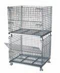 Kleton blue CF449 BULK CONTAINERS OPEN MESH CONTAINERS Rugged construction ensures long-lasting, trouble-free service 3/4" - 13 gauge expanded metal mesh panels Two half drop gates 4-way fork truck