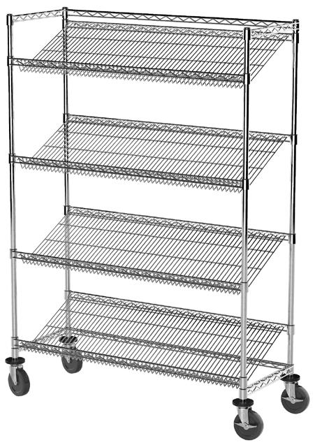 mobile wire shelving units. Handle with s - Create wire shelf utility carts. Height of posts plus handle = 33.