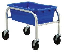 TUB RACK CARTS QTR4-2516-8-BLU QTR1-2516-8-BLU Tub Rack Carts with Cross Stack Tubs Choice of Blue, Gray or White Tub Color Number of Tubs: 1