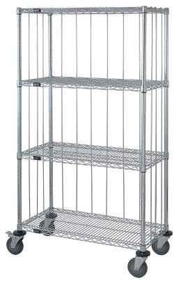 ENCLOSURE LINEN CARTS Enclosure Carts Finish: Chrome Enclosure carts are an effective way to keep contents from moving or falling off during transportation.