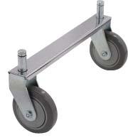 ACCESSORIES - CASTERS, HANDLES, DOLLY FRAMES QWR-00 (Shown with and without brake) Sold as a set of 4 casters, 2 with brake QWR-00H (Shown with and without brake) Sold as a set of 4 casters, 2 with