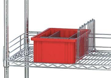 Finish: Chrome Side Ledge Back Ledge Divider Bin Rail Holder Creates a more functional work area with the bin rail which allows you to adapt bins to your shelving unit.