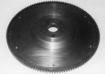 Twin plate AP racing clutch on lightweight aftermarket flywheel. Top - the rear (block side) of a lightened standard Pinto flywheel. Above - the front (clutch side) of the same lightened flywheel.