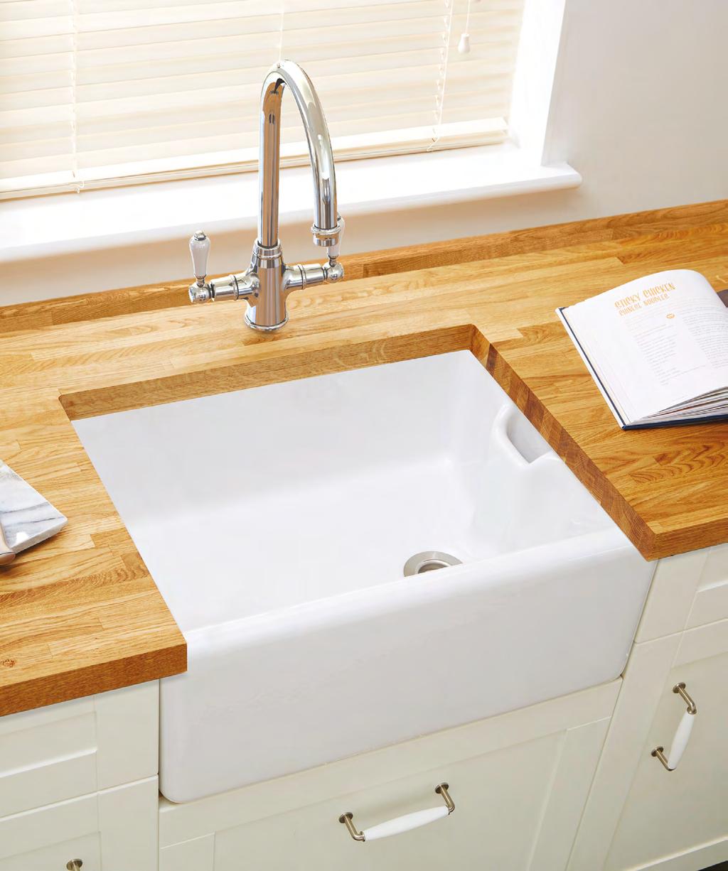 14 Tuscan sink and tap collection Belfast Ceramic sink Perfectly at home in a traditional kitchen, the individually handcrafted Belfast