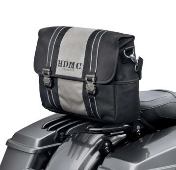 910 LUGGAGE Messenger Bags A. HDMC MESSENGER BAG Take to the road in style. This bag is crafted to serve as a practical commuter and as a stylish day bag both on and off the bike.