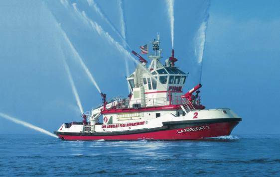 Fire-fighting boat for Los Angeles, USA Buoy laying vessel: the Chef de Caux in France Provision of fire-fighting capacity Today, increasing the fire fighting capacity of ships is becoming