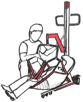 A floor based lift can also be performed by positioning the lifting column between the legs of the user as shown above.