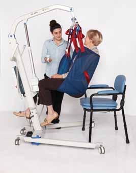 Release both rear castor brakes and slowly lift the patient, ensuring their head is adequately
