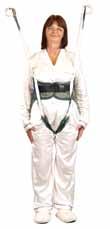 This sling has a buckle waist strap and features generous padding around the patient s midsection and under arms. Recommended for general toilet transfers.
