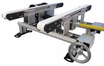 2200 Precision Move: Gang Insert Drive title(s) Mounts here Mid Drive Gang Driven Conveyors Features: Adjustable for various product widths Drive moveable between tails Frees up ends of conveyor