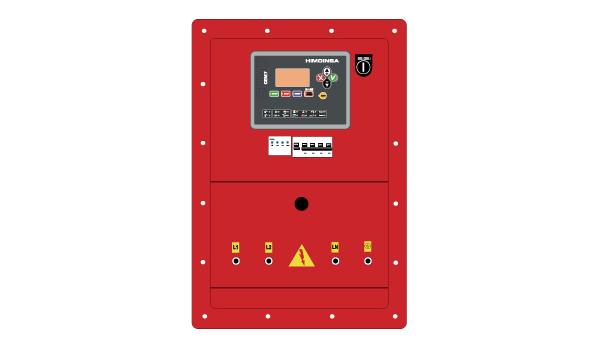 CONTROL PANEL MODEL M1 Key start manual control panel and thermal magnetic protection (according to voltage and phase) and differential relay.