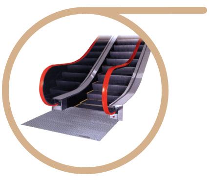 V Series Commercial Escalators Our new series of escalators has been ergonomically designed for smoother rides, featuring gently curved balustrades and easy-grasp handrails.