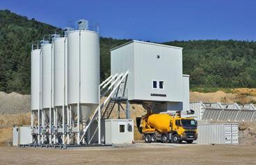 supply of concrete onto the building site. Powerful stationary concrete pumps are available as trailer concrete pumps or as self moving concrete pumps mounted on a crawler.