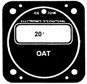 OUTSIDE AIR TEMPERATURE INDICATOR Figure 7-3, Outside Air Temperature Indicator An Electronics International OAT indicator, as shown in Figure 7-3 is fitted.