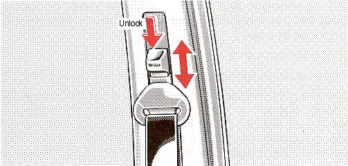 Unlock Adjust the shoulder anchor position to your size. (manual type) To raise the anchor position, push the anchor up.