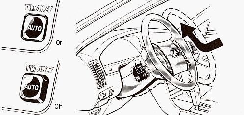 Auto made When the tilt and telescopic steering wheel auto mode button on the steering column is set to the ON position, the current position of the steering column becomes the memorized position.