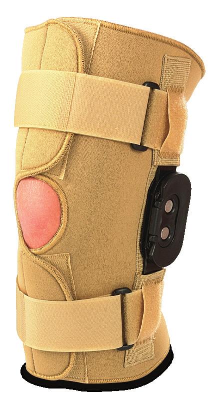 The BYNIX FlexFIT Double-Hinged ROM Knee Brace is made of neoprene with nylon lining. The FlexFIT is ambidextrous to simplify inventory management.