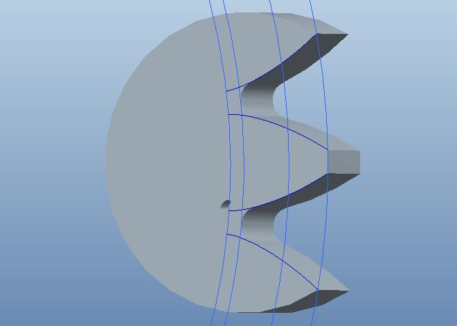Fig 7: 3-D partial gear tooth profile with elliptical stress Fig 9: 3-D partial gear tooth profile with two circular stress Fig 8: Graph of Von-Misses Stress Distribution at