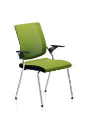 armrests, polished aluminium base Swivel chair with membrane-covered backrest, height-adjustable lumbar support,