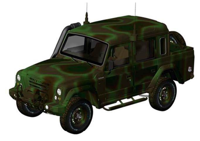 6 o2 Iveco MASSIF military version prototypes Components and systems adaptations to STANAG and MIL-STD: body frame, bumper, lifting and pulling equipment engine,