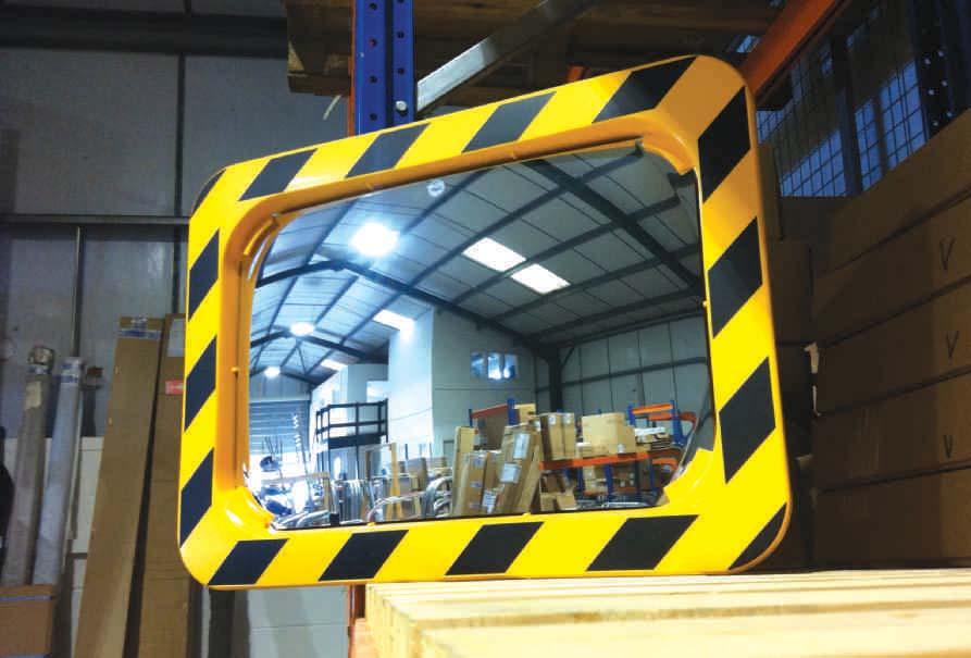 Industrial Black & Yellow Framed Mirrors Industrial EU regulation yellow & black accident prevention mirrors.