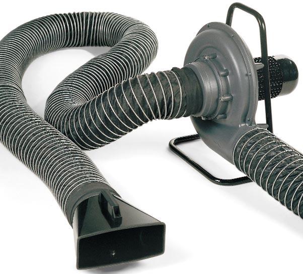 MOBIFLEX 100-NF PORTABLE FAN For hard to reach areas, exhaust the fume with the Mobiflex 100-NF and hose set. Connect to 6 in. diameter, 16 ft. long K1668-1 hose set with magnet mounted hood and 6 in.