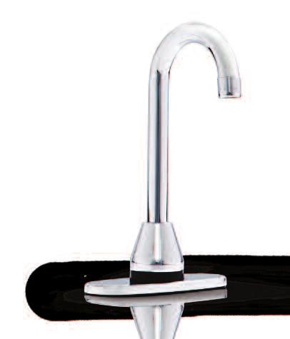 Contemporary, stylish fixtures are available in a wide array of spout designs and finishes to enhance the image and