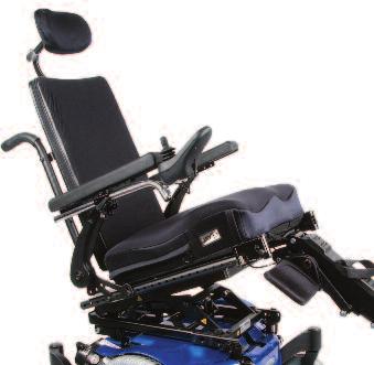 flexibility in seating options Semi-recline and fold-down backrest Seat size, legrest, and armrest adjustability Mounting capabilities for O2, crutch, or walker holders Low seat heights for increased