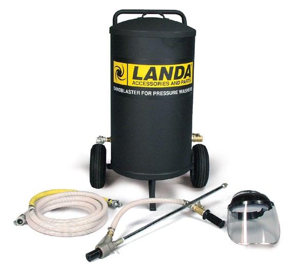 PRESSURE WASHER ACCESSORIES Landa Industrial Sandblasters For the extra-tough cleaning jobs, wet-sandblasting is the dust-free solution.