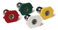 NOZZLES 4 & 5 Pack Color Coded QC Nozzle Sets Nozzle Sets, contain a complete set of 4 or 5 quick coupler nozzles 0, 15, 25, and 40. The 5 pack includes one 40 x 65 soap nozzle.