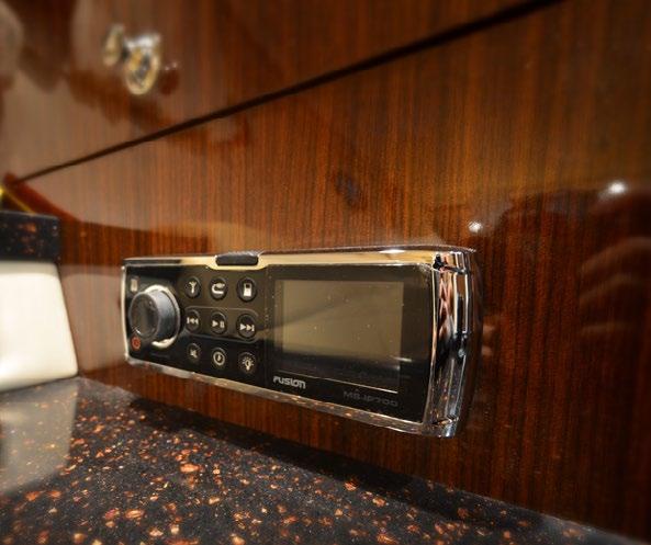 a waterproof dock, and has AM/FM radio and Sirius
