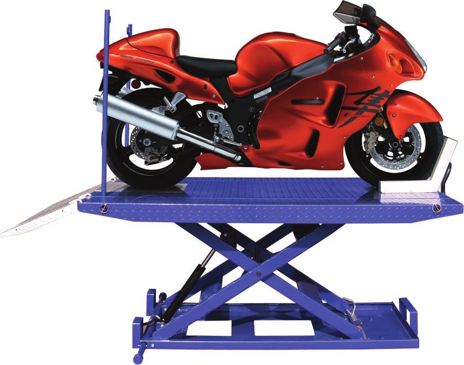MOTORCYCLE LIFTS These lift tables are ideal for making repairs to motorcycles, snowmobiles, ATVs, jet skis, etc.