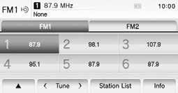 Time Display Settings Date Touch the corresponding or and change the date and time. HD2/HD3 Digital Sound Adjacent to traditional main stations are extra local FM channels.