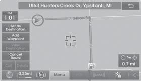 MULTIMEDIA FEATURES AND CONTROLS NAVIGATION Map position Map menu Map scale Navigation volume