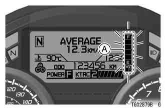 GENERAL INFORMATION 29 A. All Segments and Fuel Symbol ( ) Clock - This display shows the time. When adjusting the clock, refer to the Setting Menu item in this section. A. Clock NOTE The clock works normally from the back-up power while the ignition switch is turned to OFF.